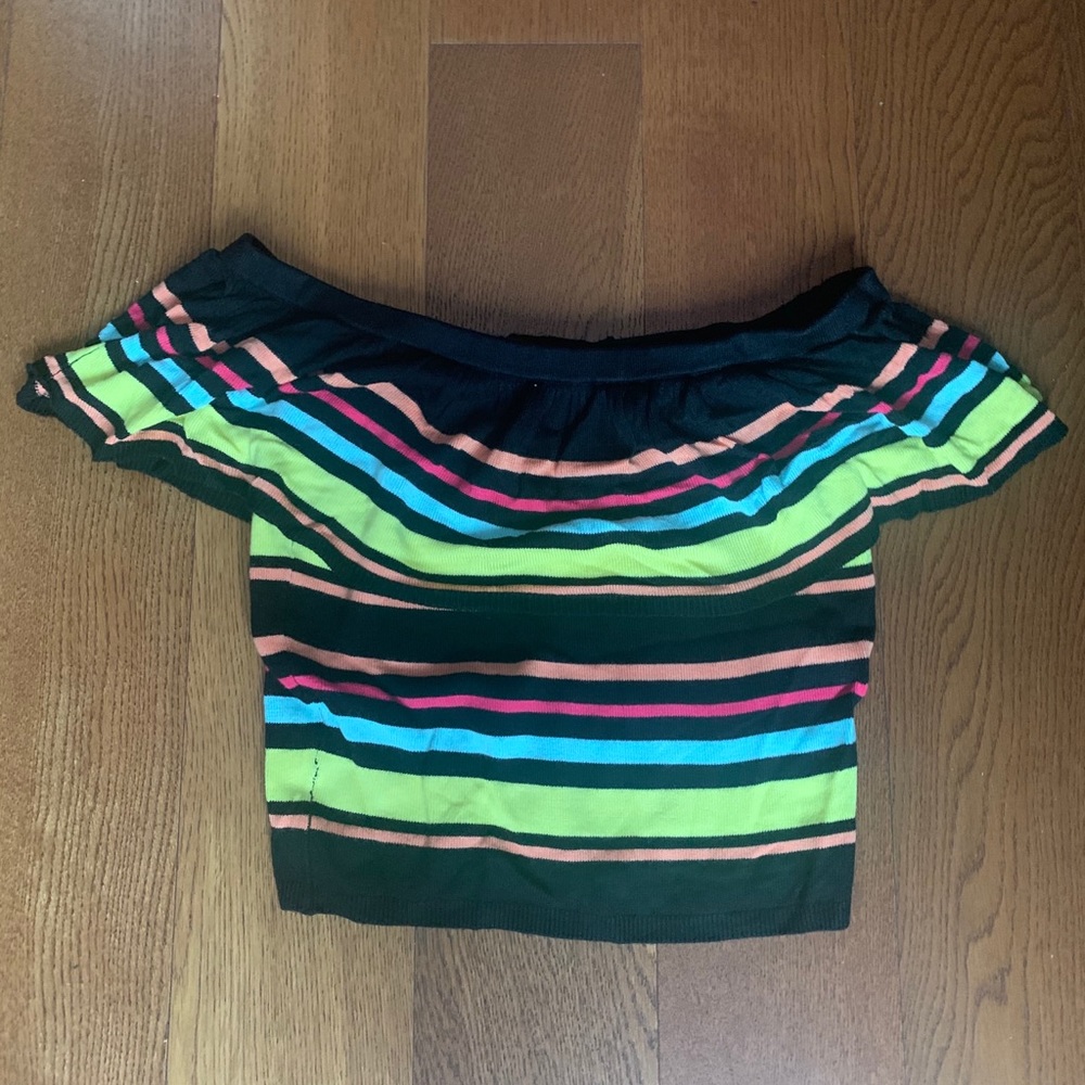 Colorful striped knit top